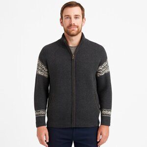 Nordic Designs Fair Isle Cardigan Men’s Small Wool Knit Icelandic Casual Layer